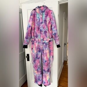 BLMG Colorful Galaxy Print Ski Snowsuit